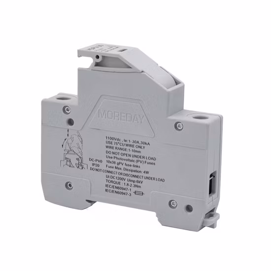 Sistema solar fotovoltaico PV 1000V DC 10X38 Portafusibles Caja de fusibles Enlace base